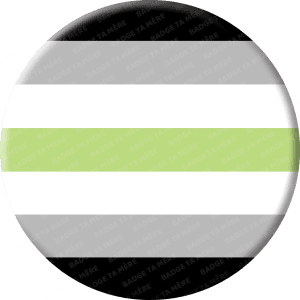 Representation d'un badge militant du drapeau agenre