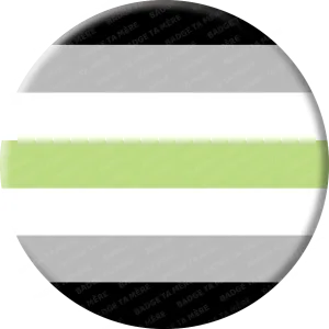 Representation d'un badge militant du drapeau agenre