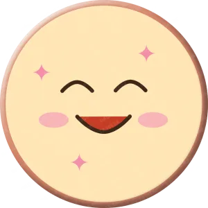 Une représentation d'un badge représentant l'émotion joie