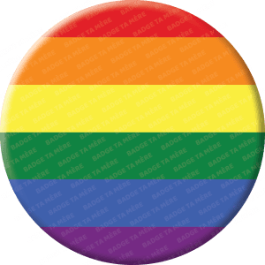 Representation d'un badge militant du drapeau lgbt