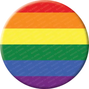 Representation d'un badge militant du drapeau lgbt