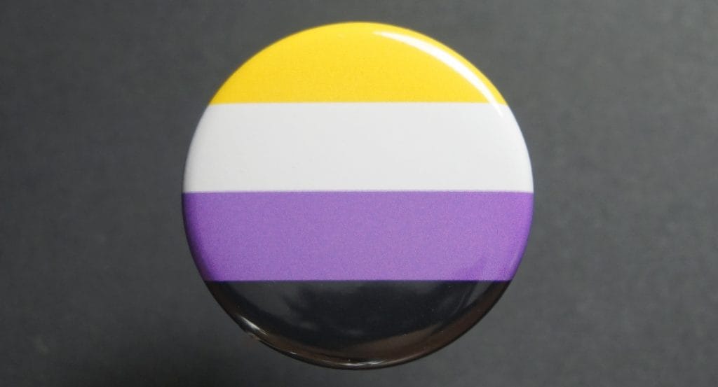 Badge militant 38mm du drapeau non binaire