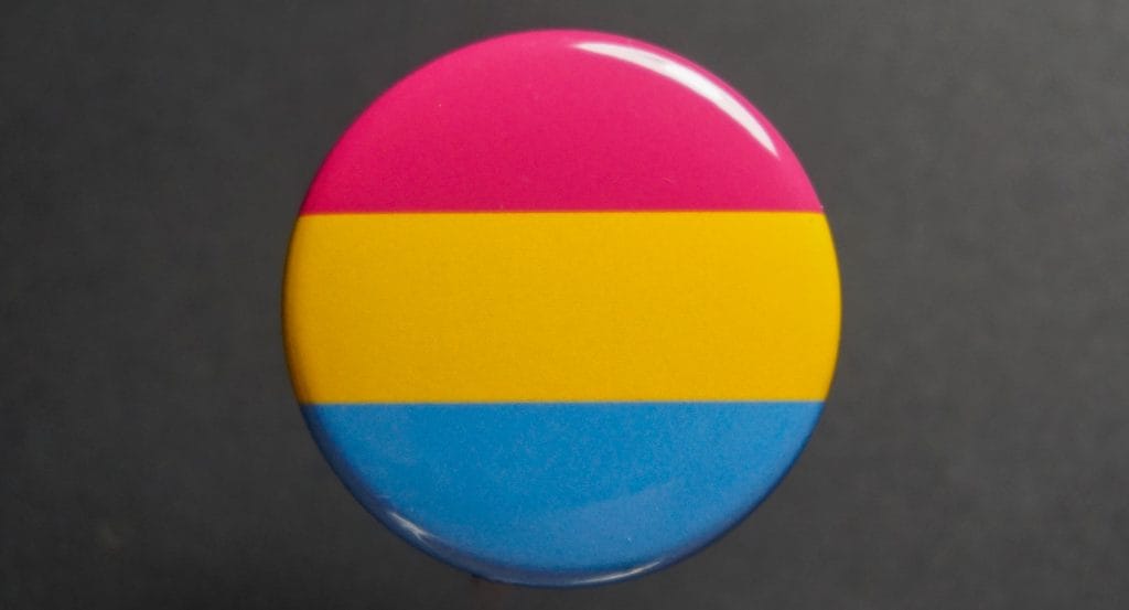 Badge militant 38mm du drapeau pansexuel