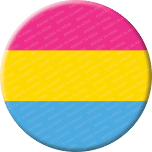 Representation d'un badge militant du drapeau pansexuel