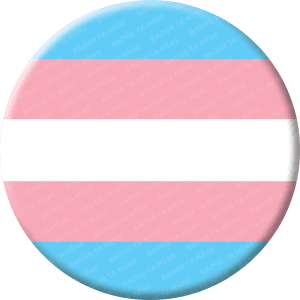 Representation d'un badge militant du drapeau transgenre