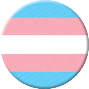 Representation d'un badge militant du drapeau transgenre
