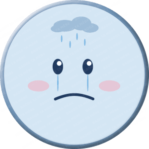 Une représentation d'un badge représentant l'émotion tristesse