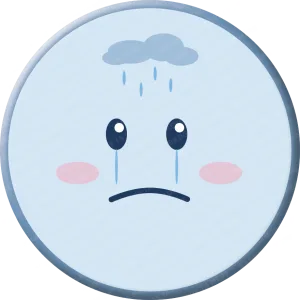 Une représentation d'un badge représentant l'émotion tristesse